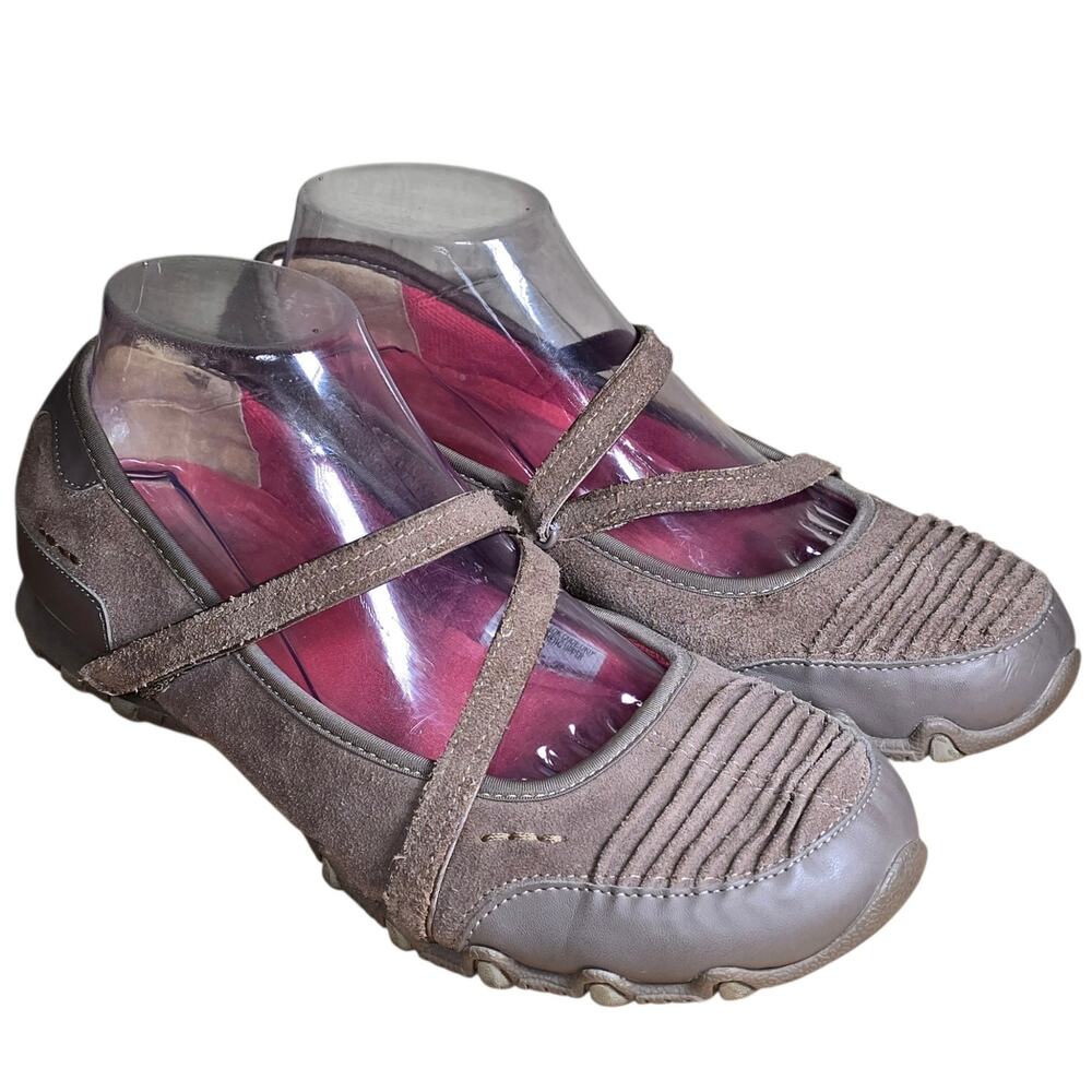Skechers Bikers Fashion Casual Mary Jane Flat Women's Size 8.5 48904 Beige Brown